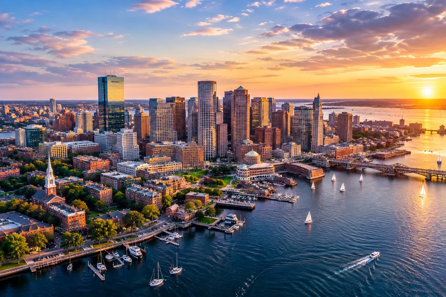 The Boston skyline over the harbor